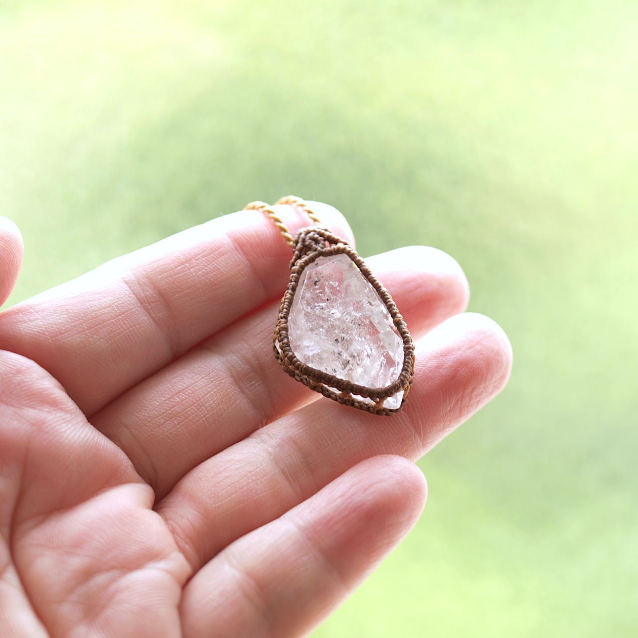 ハーキマークオーツとラピスラズリーにシルバー玉」ネックレス(2)