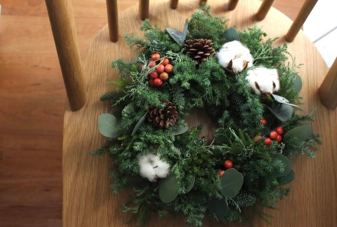 フレッシュクリスマスリースSサイズ | flowershop Dearkukka