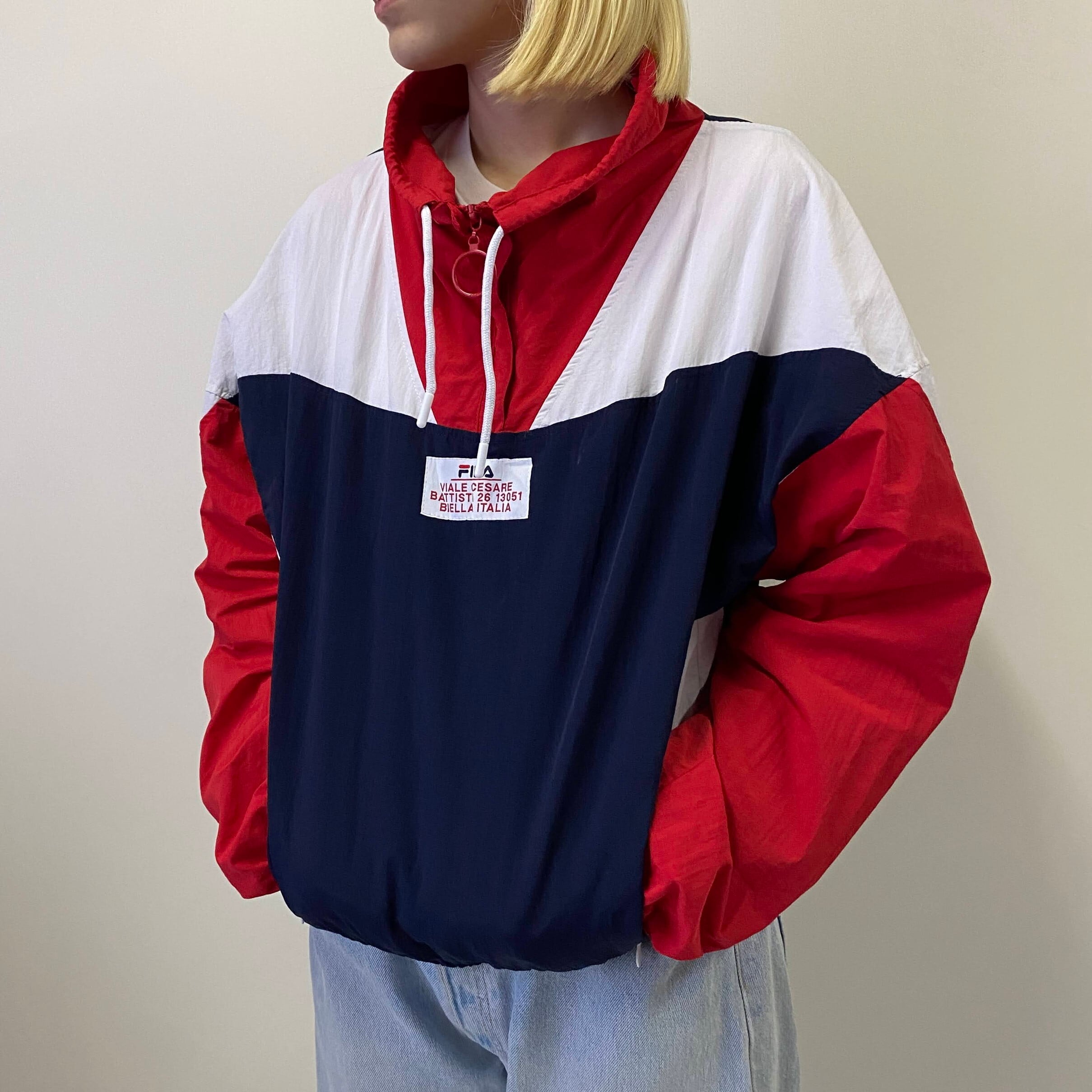 【希少90s】FILA フィラ ナイロンジャケット ジップアップ ジャージ M