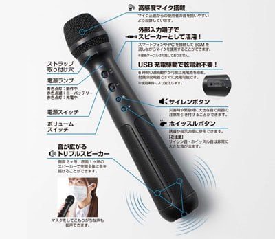 キングジム スピーカー付きマイク スピーカー付きマイク キングジム 拡声器スピーカー 【通販モノタロウ】