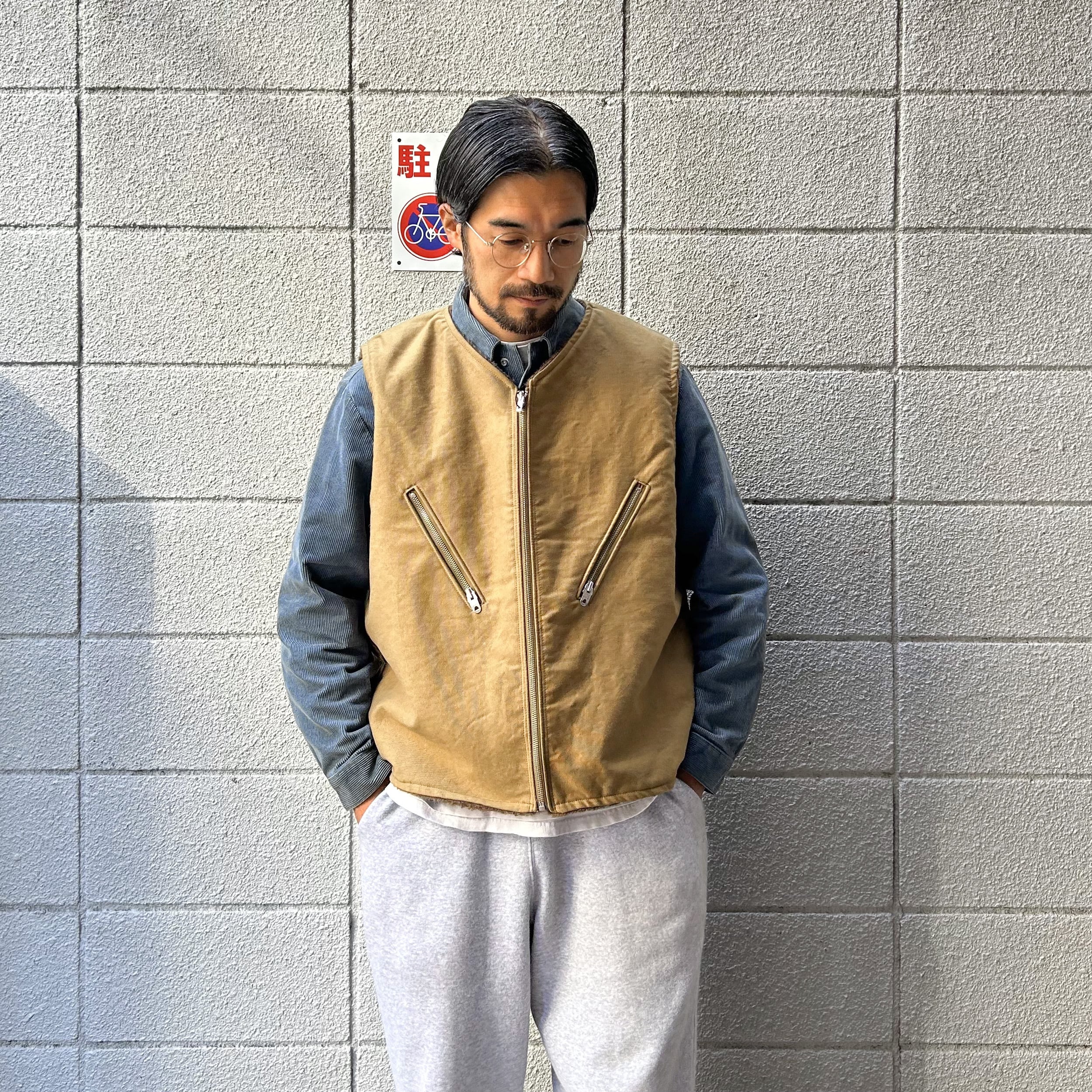 NIGEL CABOURN / DECK VEST - REVERSIBLE Khaki Dark Navy NIGEL CABOURN / DECK VEST - REVERSIBLE Khaki Dark Navy