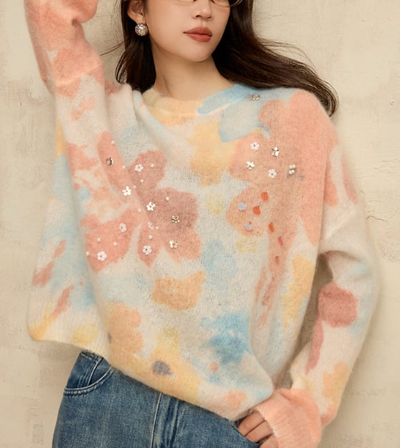 フラワーモヘアビジュープルオーバー n06