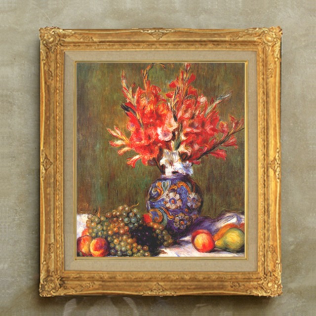 直筆仕上げ油絵　【ルノワール 】 花とフルーツ  F10　絵画 アート インテリア   静物画