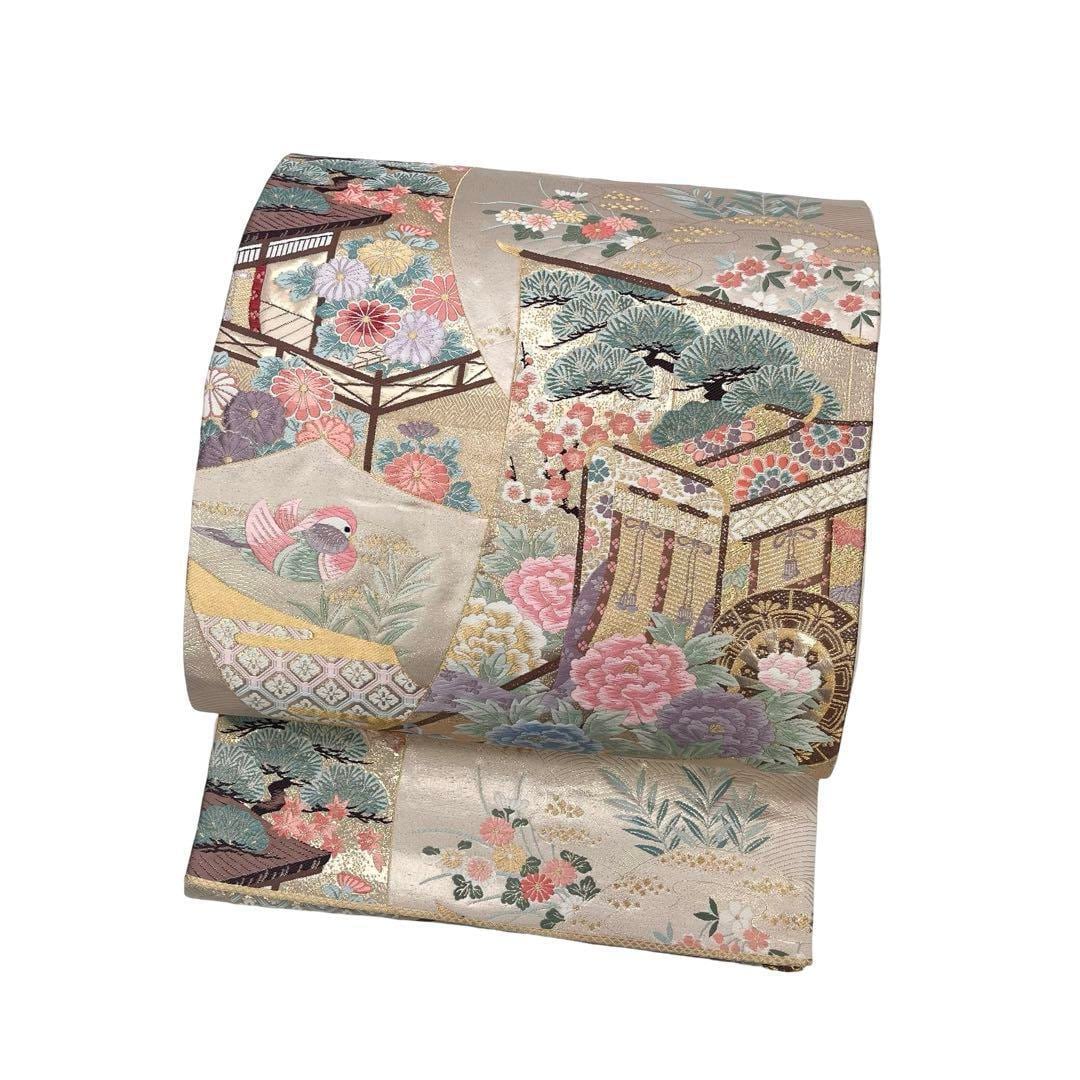 袋帯 九百錦 花鳥華飛鶴 本金二重箔 金糸 O-4032 | リユース着物わびさび 