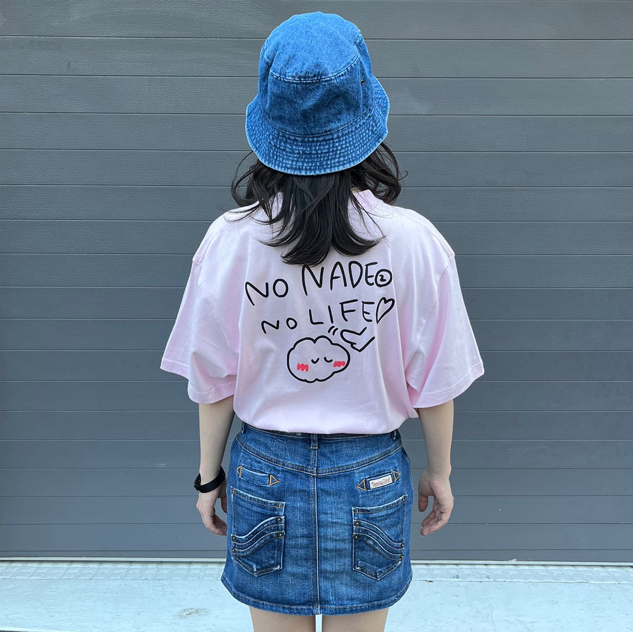 再販】No Nadenade No Life Tee/ピンク(MK-488) | もくもくちゃん公式