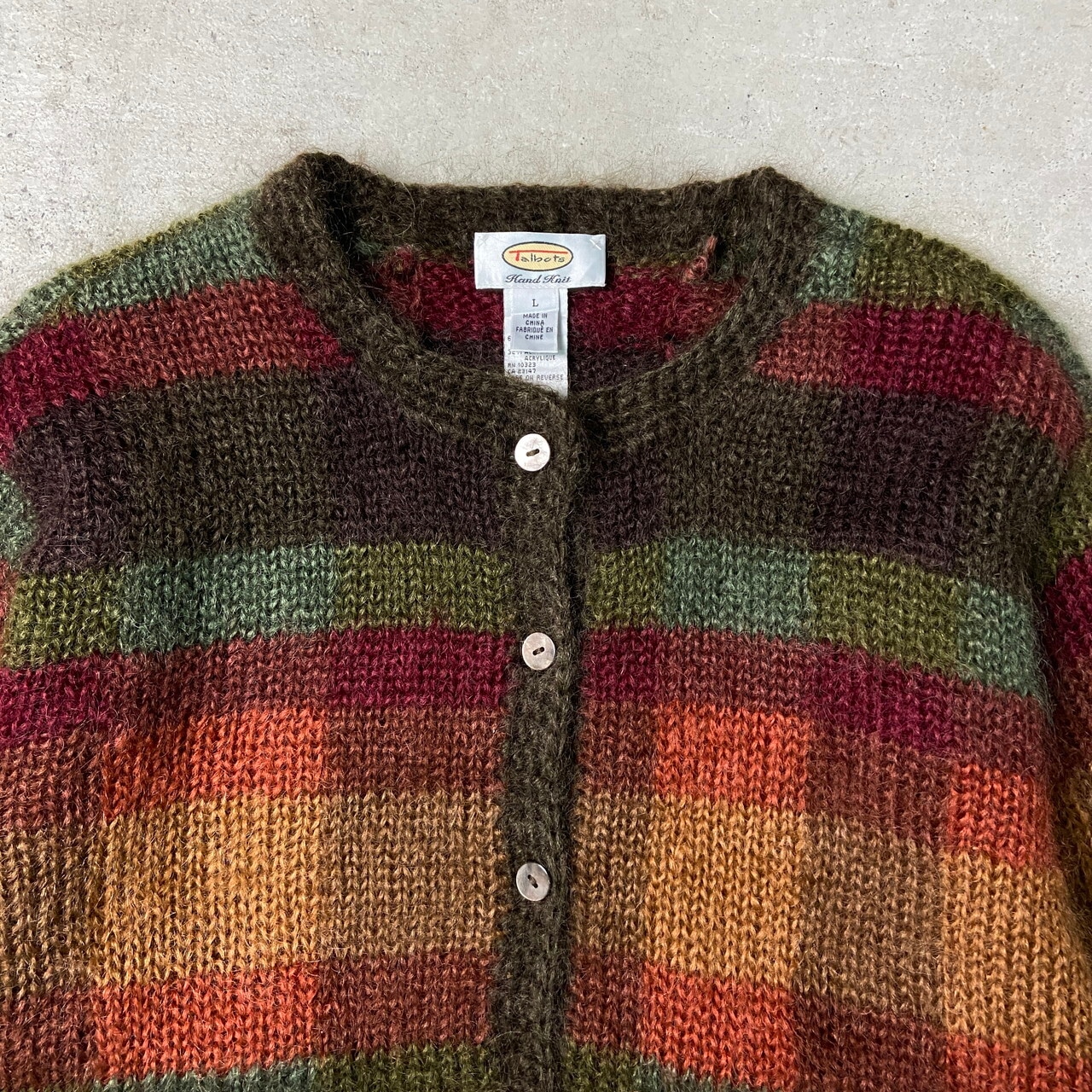 90年代 Talbots モヘアニットカーディガン ハンドニット レディースL 