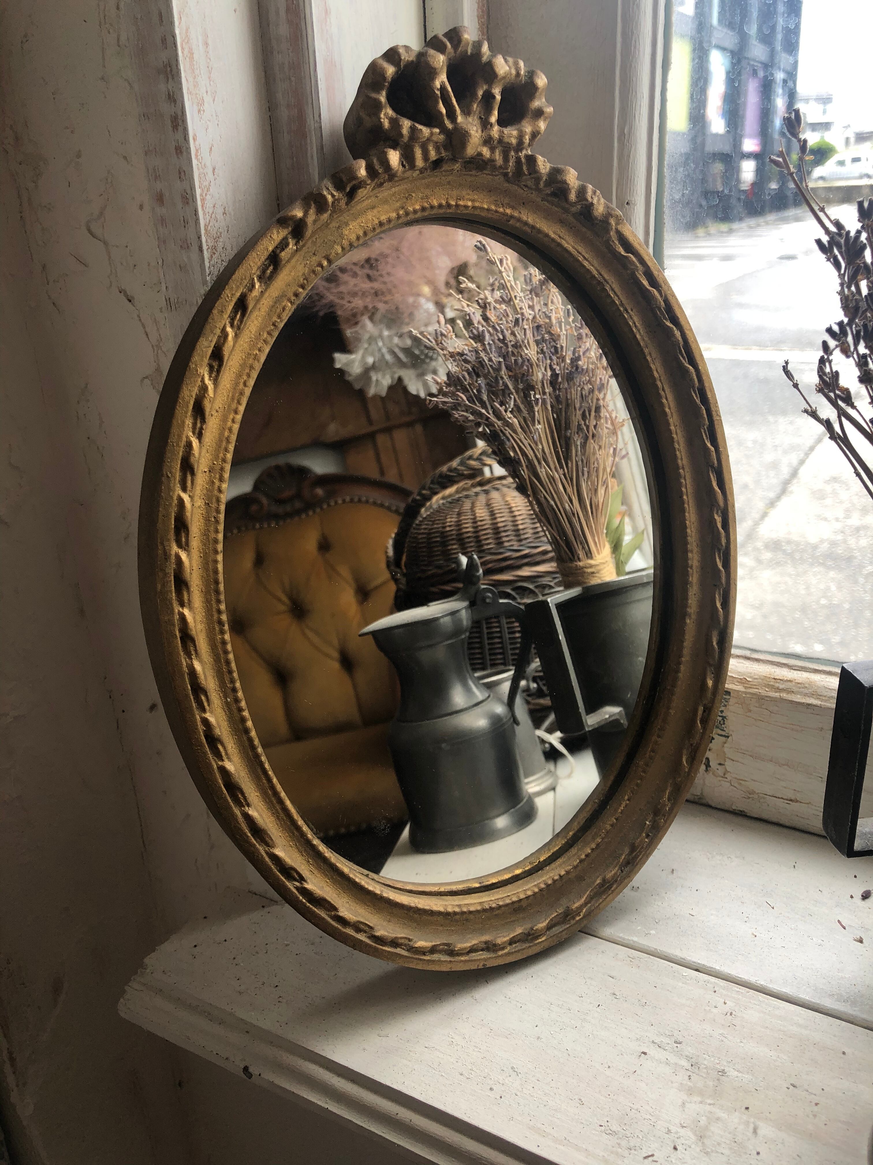 フランスアンティーク 壁がけウォールミラー 金色 | Brocante de La