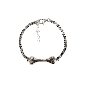 Bone design silver bracelet