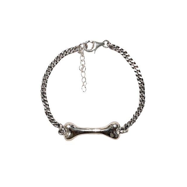 Bone design silver bracelet