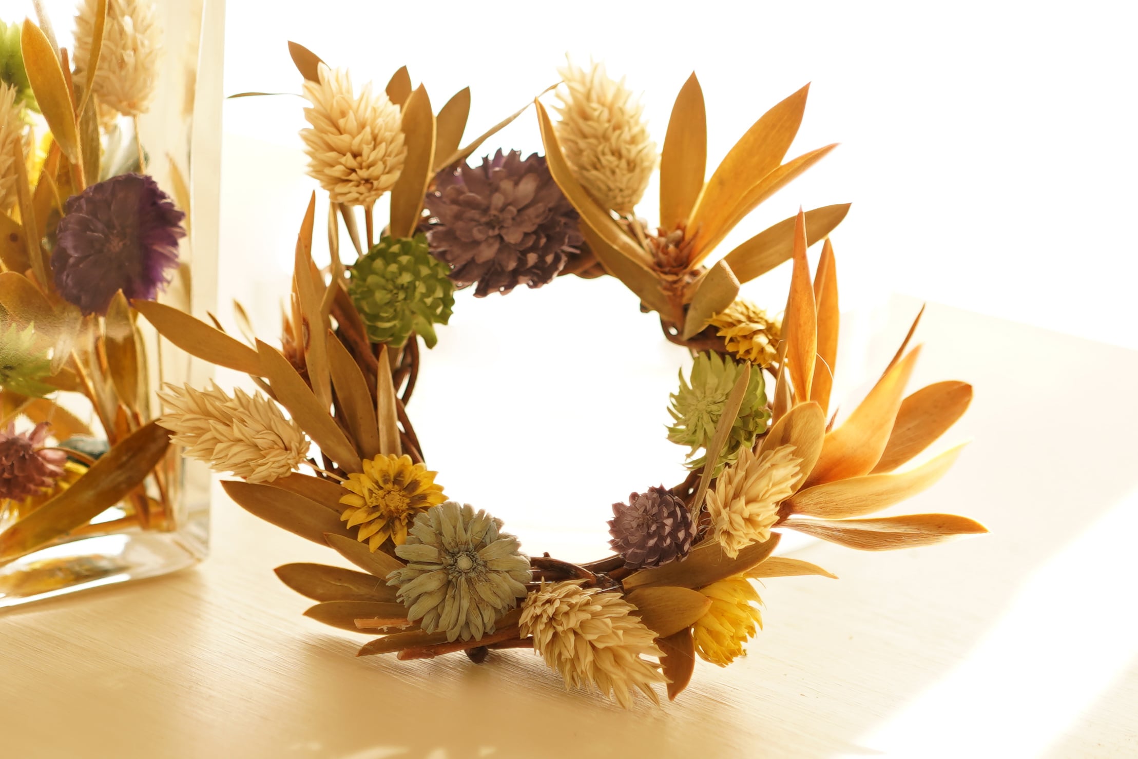 カラフル小花のミニリース | terrier de sautillé（テリエドソティエ）