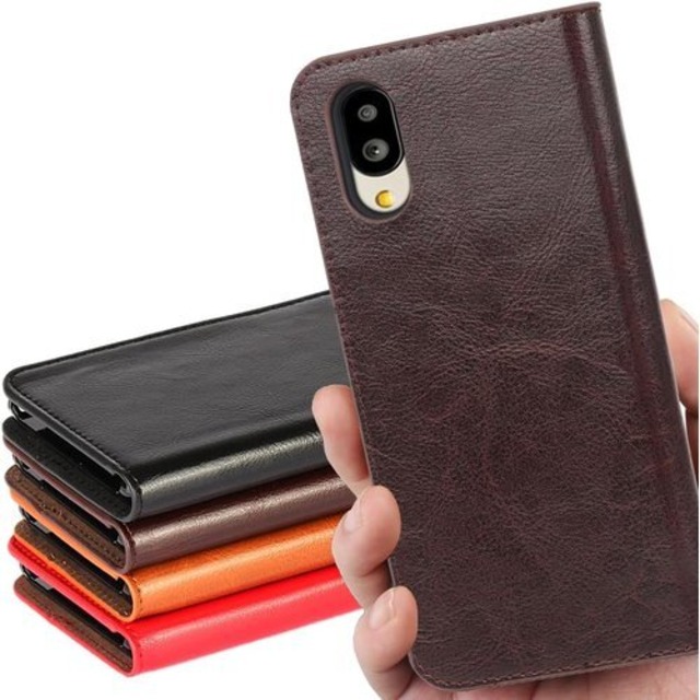 BASIO active SHG09 ケース BASIO active2 au SHG12 通用 マグネット無し シンプルスマホ7 A404SH シンプルスマホ6 A201SH ケース 手帳型 シャープ ソフトバンク ベイシオ アクティブ カバー ベイシオアクティブ2 手帳ケース 適用 case iCoverCase マグネットなし スタンド 光沢加工 牛革 レザー カード入れ ダークブラウン 2044