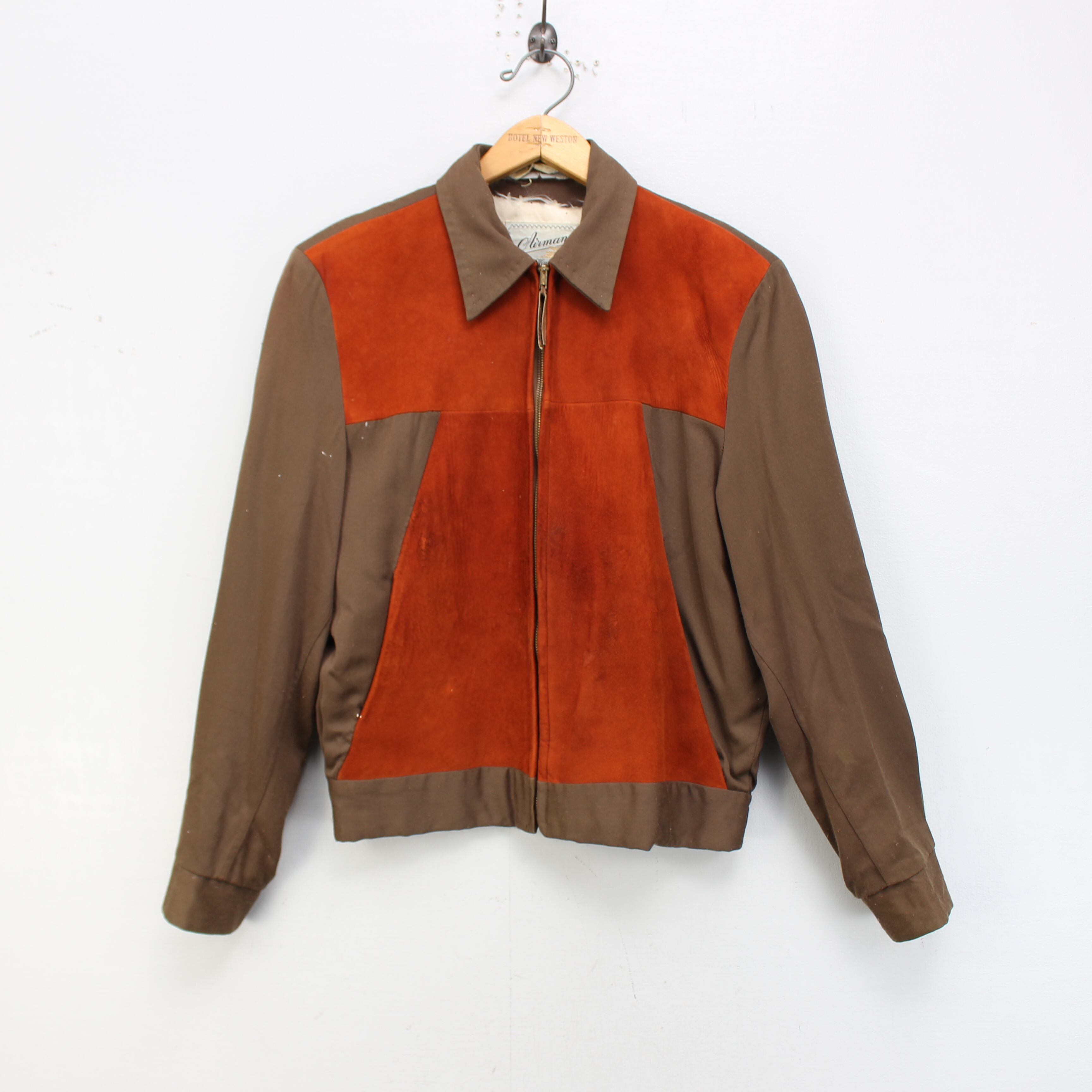 SPECIAL ITEM* 50's USA VINTAGE Airman GABARDINE WOOL LEATHER