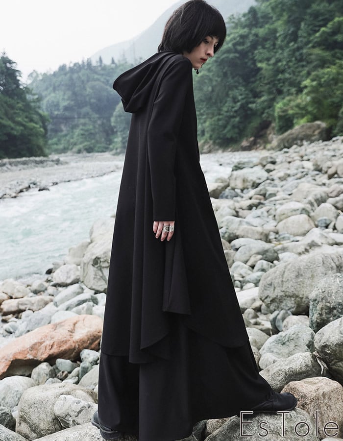 美品⁂センソユニコ⁂ロングパーカーワンピース 変形 アシメ ウール100