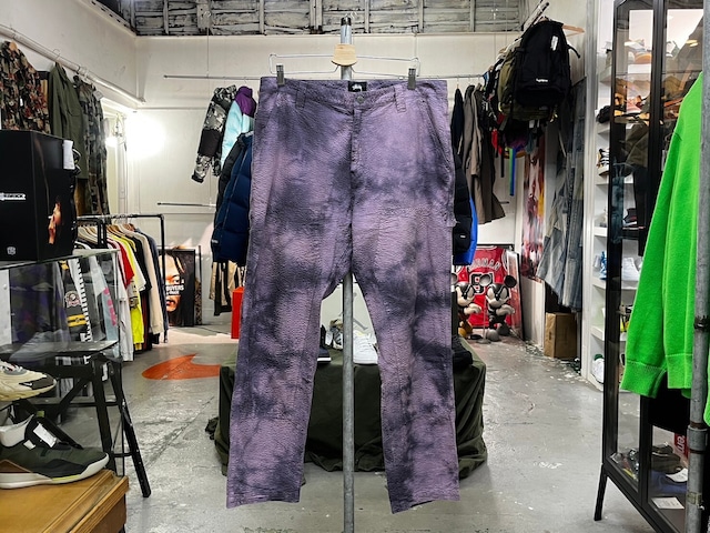 STUSSY OVERDYED SEERSUCKER WORK PANT PURPLE 34 56221