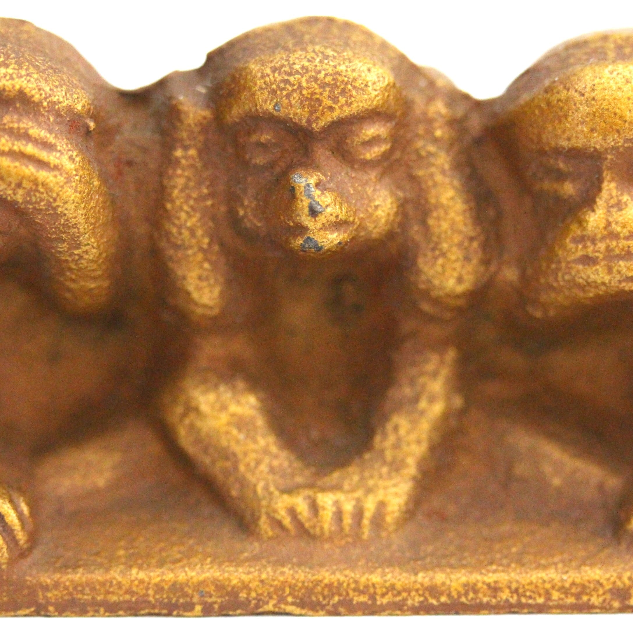 鋳鉄の三猿（見ざる聞かざる言わざる）w8.7cm Japanese Cast Iron