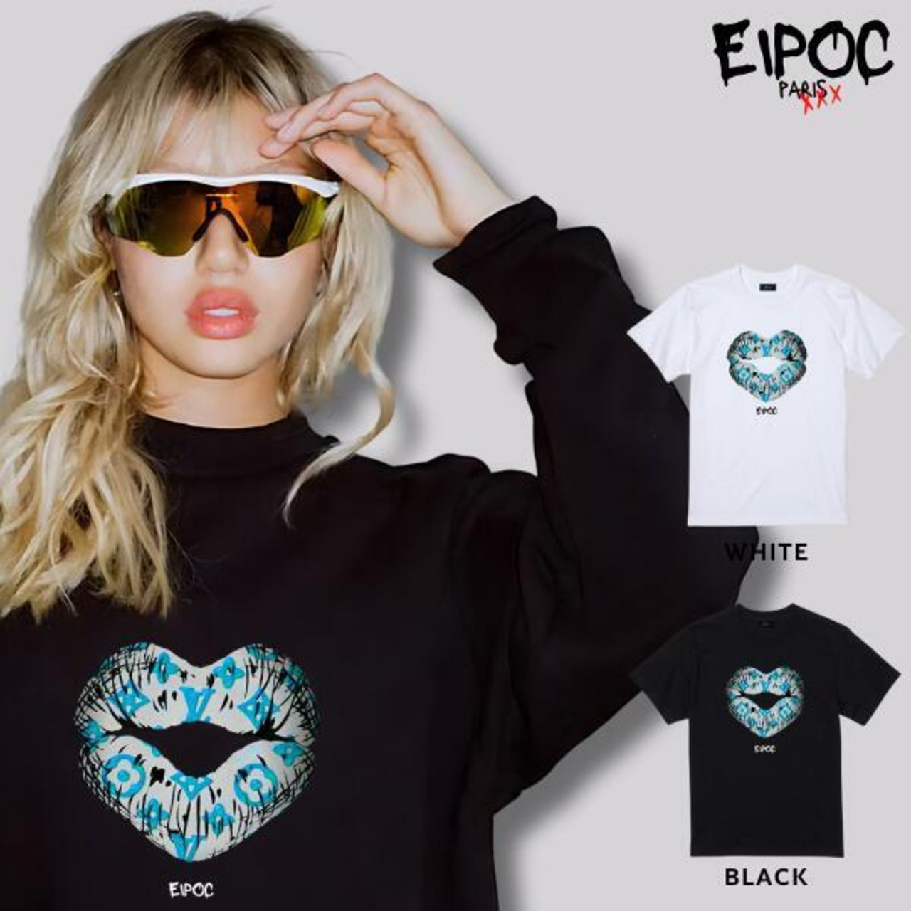 EIPOC PARIS 「"Monogram Lip" S/S T-Shirts Black/White」 - 1