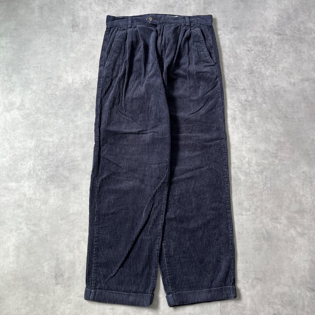 エディーバウアー W33 コーデュロイボトム チノパン 古着 紺 17076
