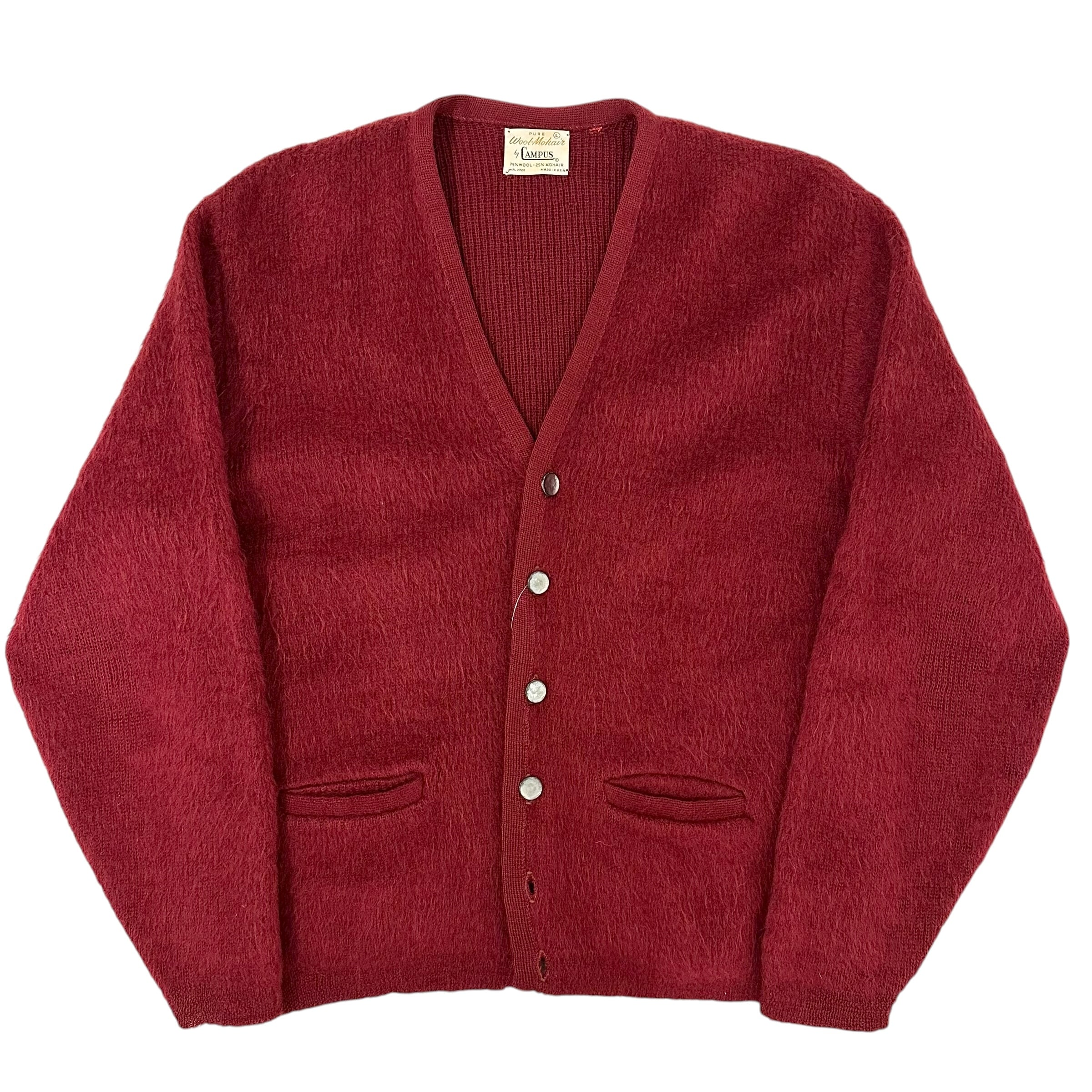 60's CAMPUS キャンパス ウールモヘアカーディガン ブラック L 60's