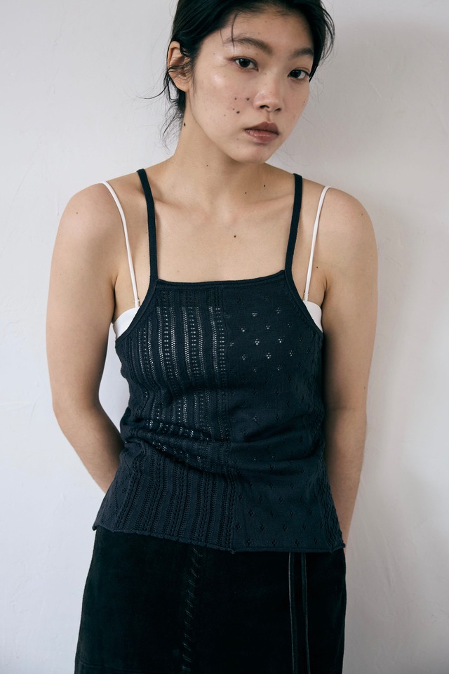 Patchwork lace camisole D.GRAY