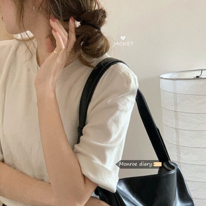 ホワイトシャツ レディースオータムウィンタースタイルショートルーズTシャツ トップス 秋物 冬物 モンロー54878092636