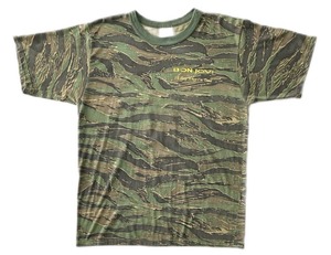 90sBON JOVI Tiger Camo Print Tshirt/L