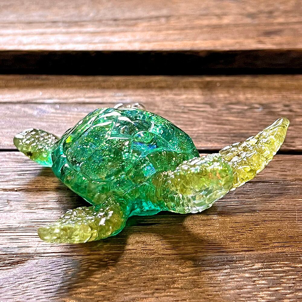 ウミガメ オルゴナイト ペリドット 海亀 ホヌ