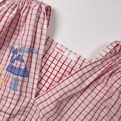 リネン混 Ne-net ネネット チェック 刺繍 デザイン ノースリーブ ワンピース 2/マルチ レディース エイ・ネット