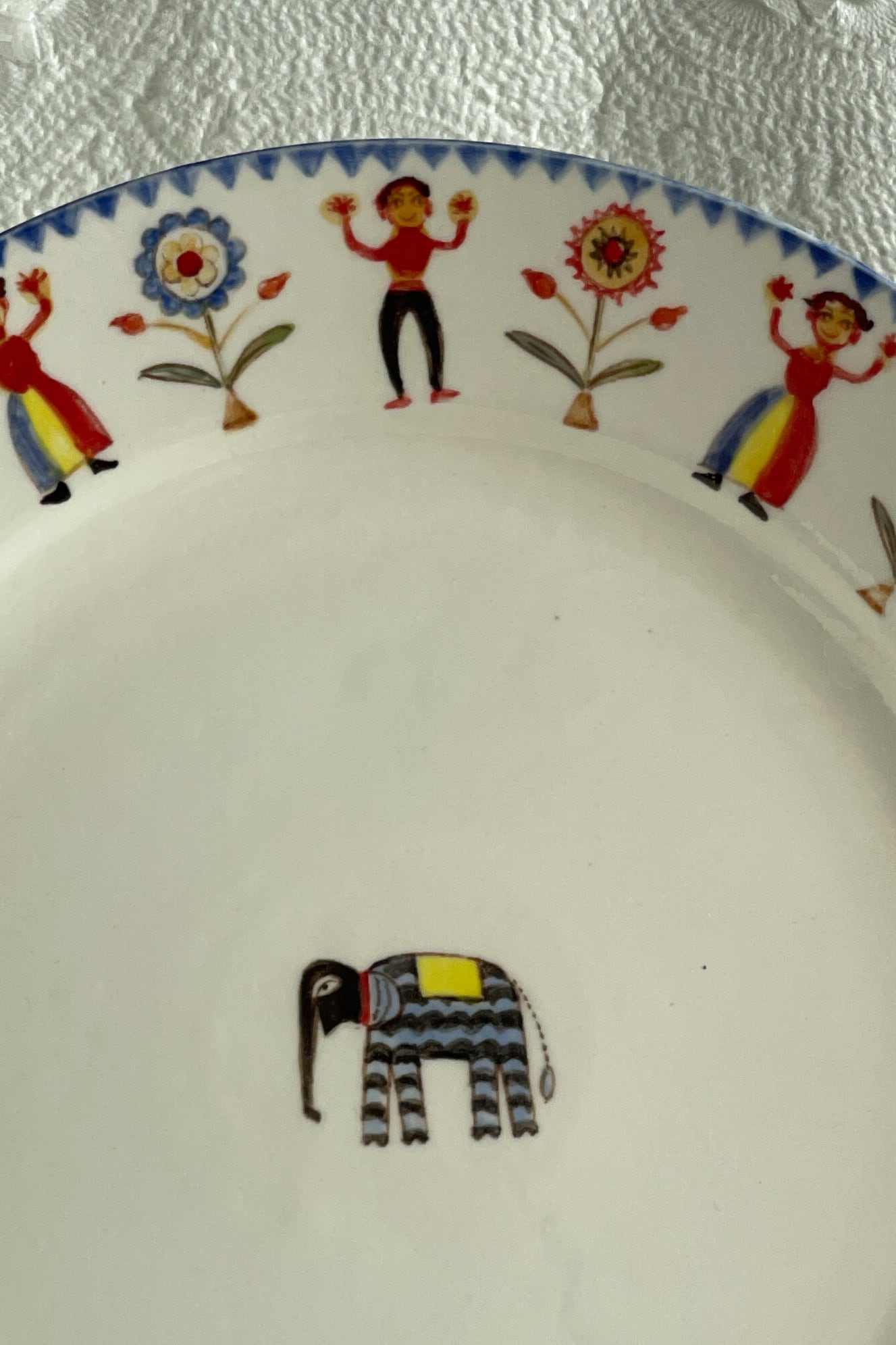 色絵 カンタ人物紋 リム皿 升たか作品 2411_A01 | web-shop MITATE