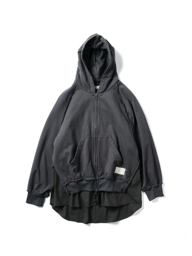 レイヤードジップフード グレー