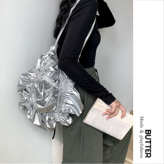 Gathered Shirring Shoulder Bag 01166