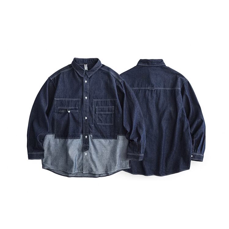 ★BLOCKING WORKWEAR LONG SLEEVE SHIRT　　　A0771