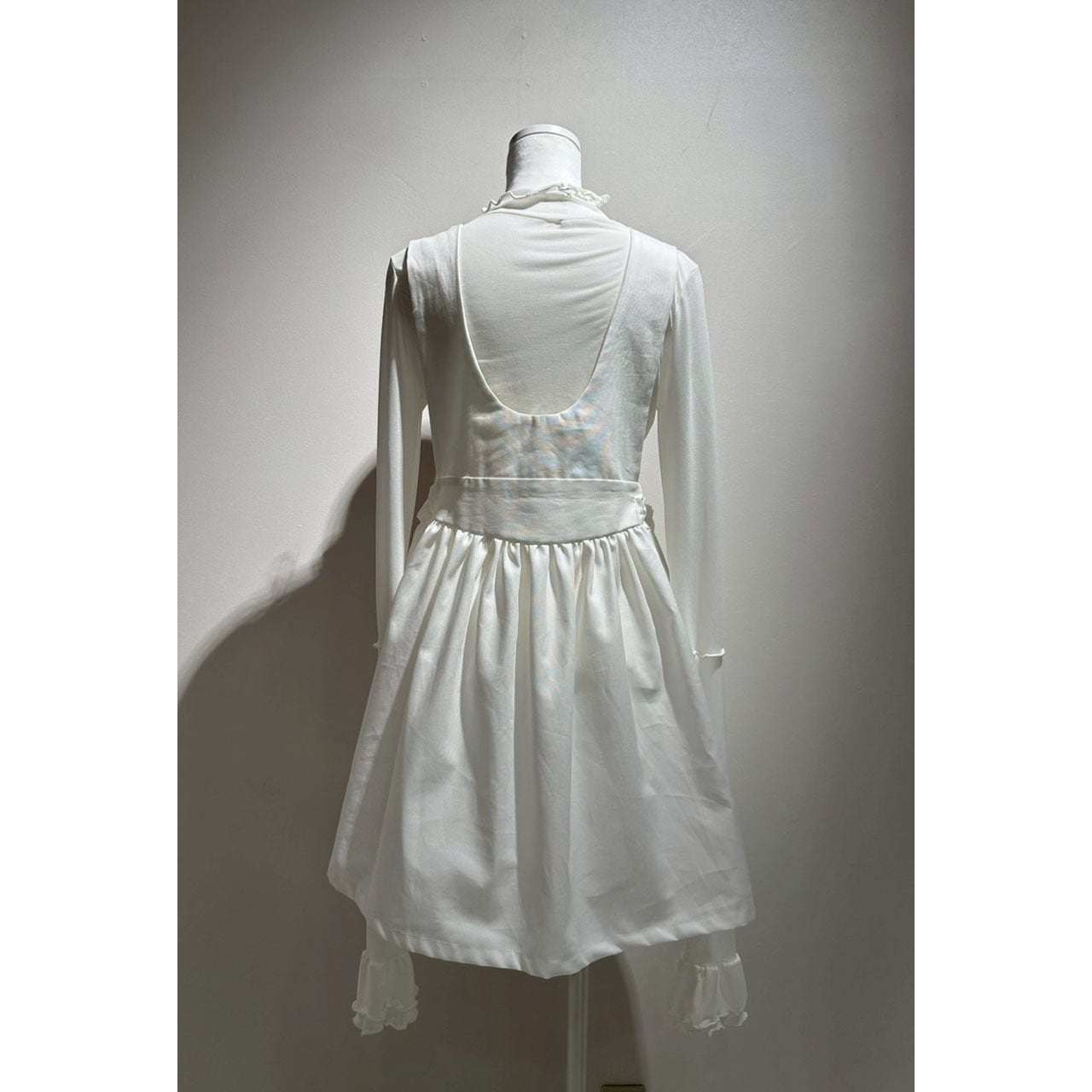 Front ribbon sleeveless onepiece (Color Ribbon / Short丈