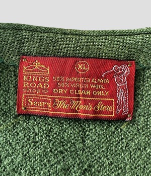 -Sears Kings Road- Vintage 60-70s XL Alpaca Cardigan