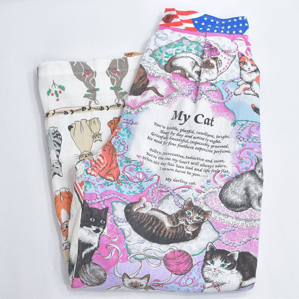 Remakeリメイク ヴィンテージ テキスタイル パッチワーク デザイン 再構築 ワイド ルーズシルエット バギーパンツ ツギハギ 古着 裏地付き レディースW68~90cm