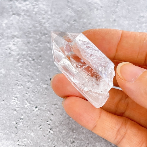 ブラジル産クリスタルポイント25g フューチャータイムリンク ✧麻ポーチ付き✧原石✧水晶ポイント