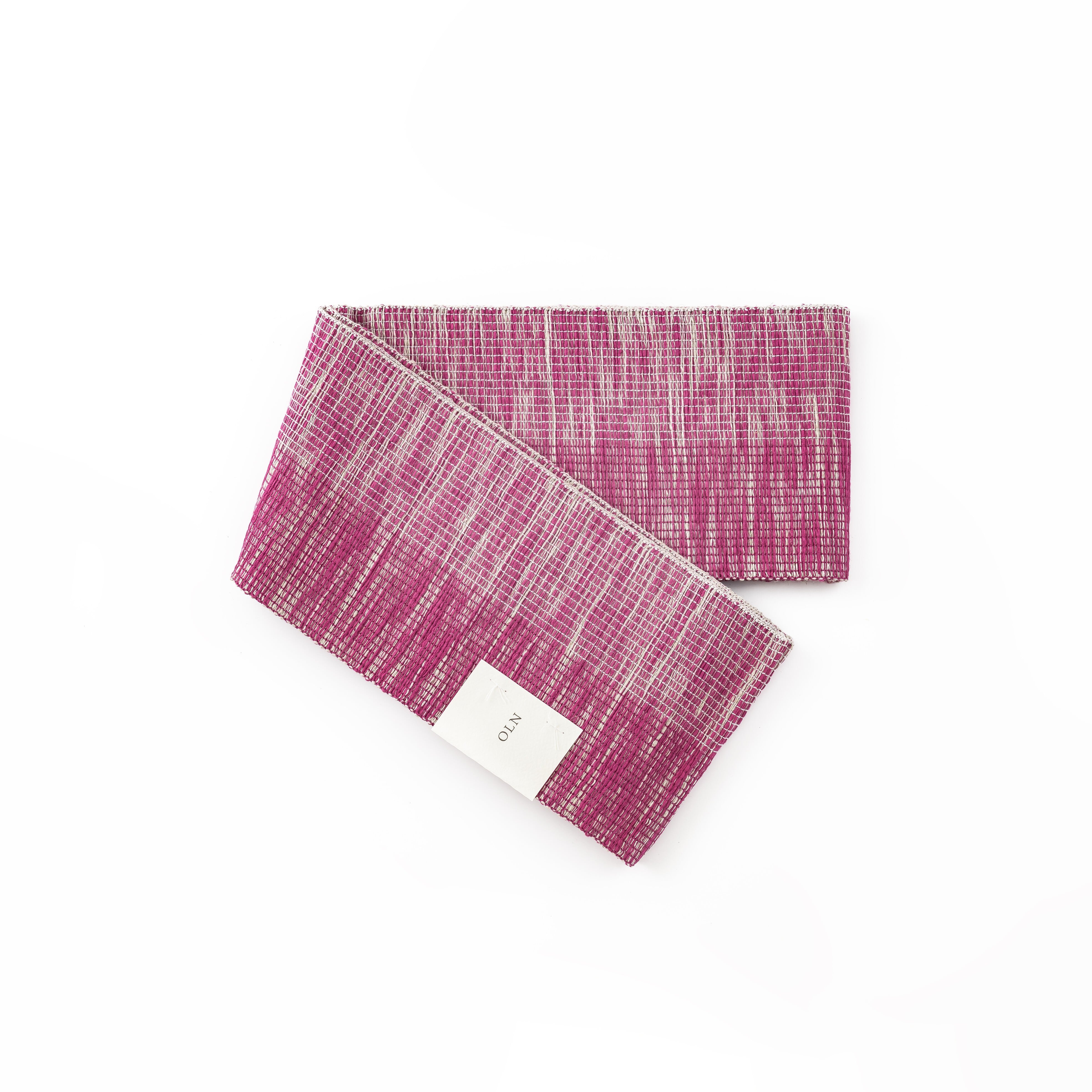半巾帯「marble」ruby red×beige