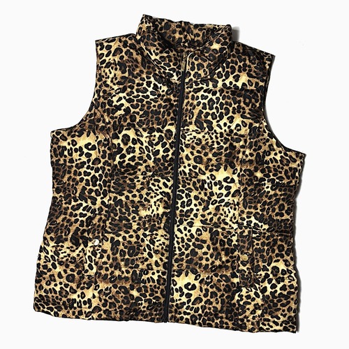 Vintage Leopard Down Vest