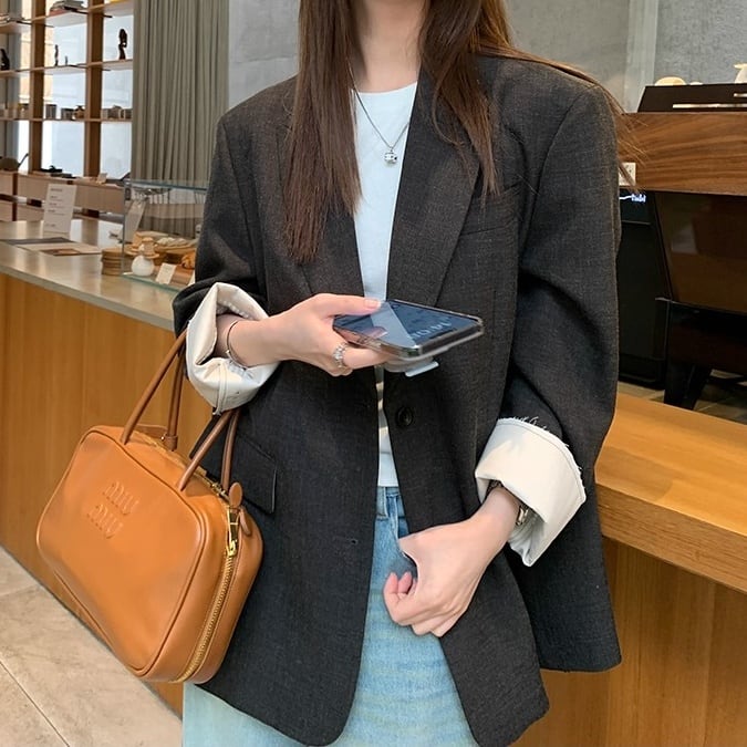 ウールライク オーバーサイズダブルジャケット 2color AOJ0006