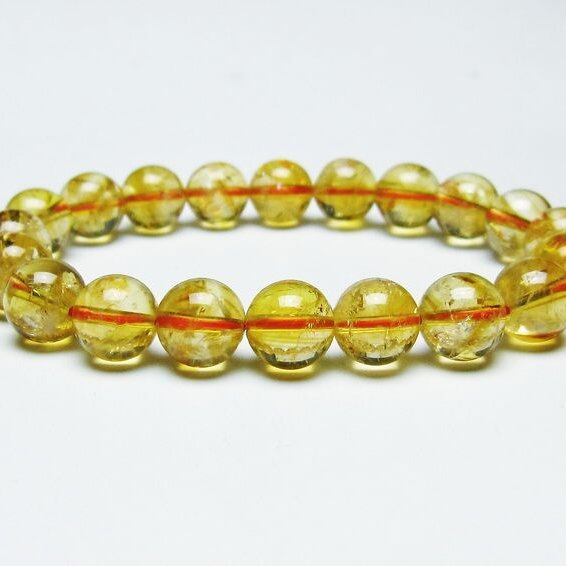 シトリンクォーツ ブレスレット 虹入り 10mm シトリン ブレス 一点物 メール便可 [M便 1/10] 111-46218