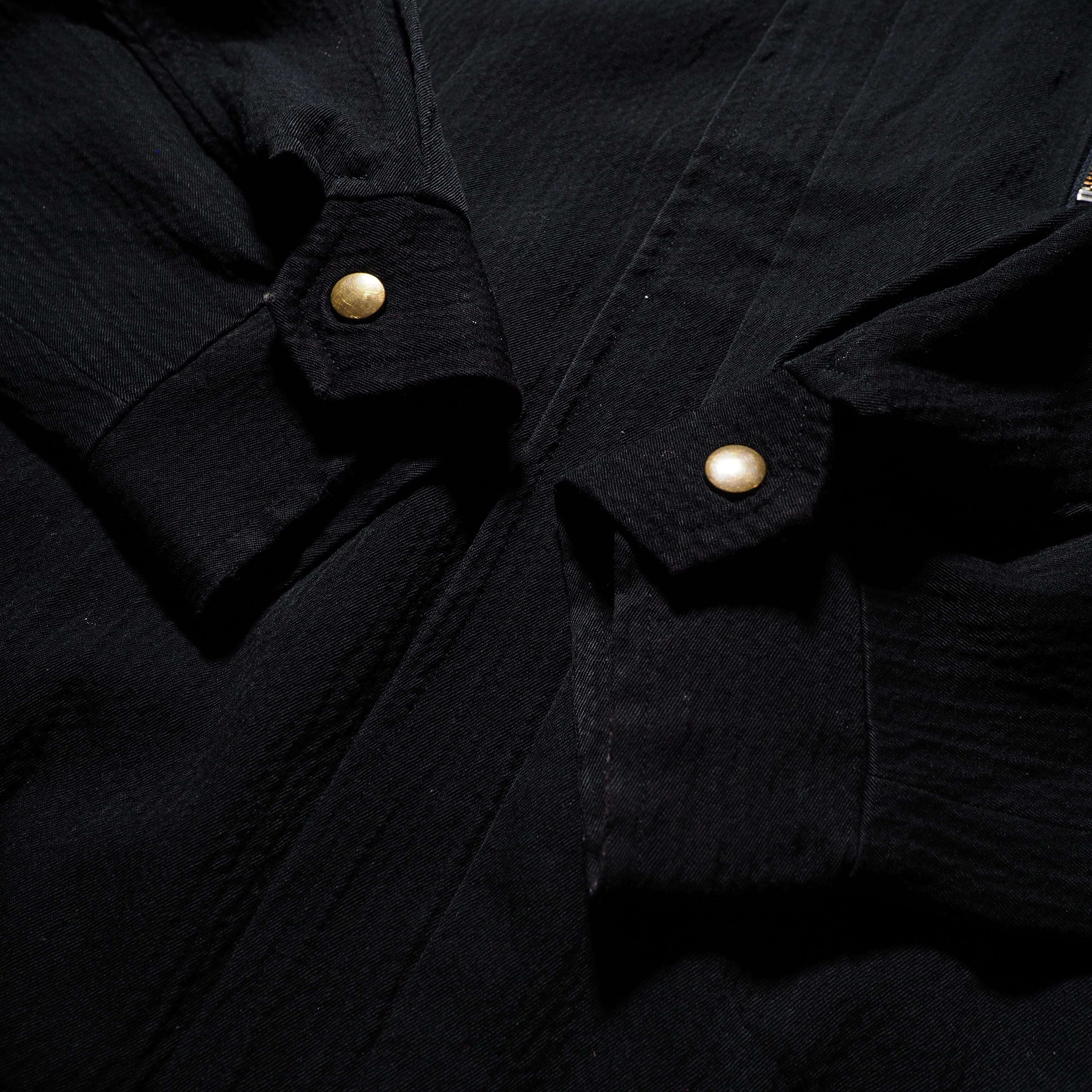 1990s Black mode Deformation silhouette vintage jacket blouson (made in France)