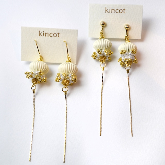 kincot　チェーン×パールピアス・イヤリング