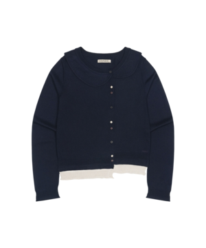 [COYSEIO] ROUND COLLAR KNIT CARDIGAN NAVY 正規品 韓国ブランド 韓国通販 韓国代行 韓国ファッション コイセイオ 日本 店舗