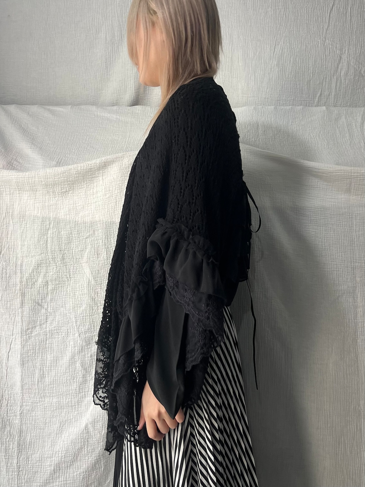 "axes femme" Lace-up Frills Bolero