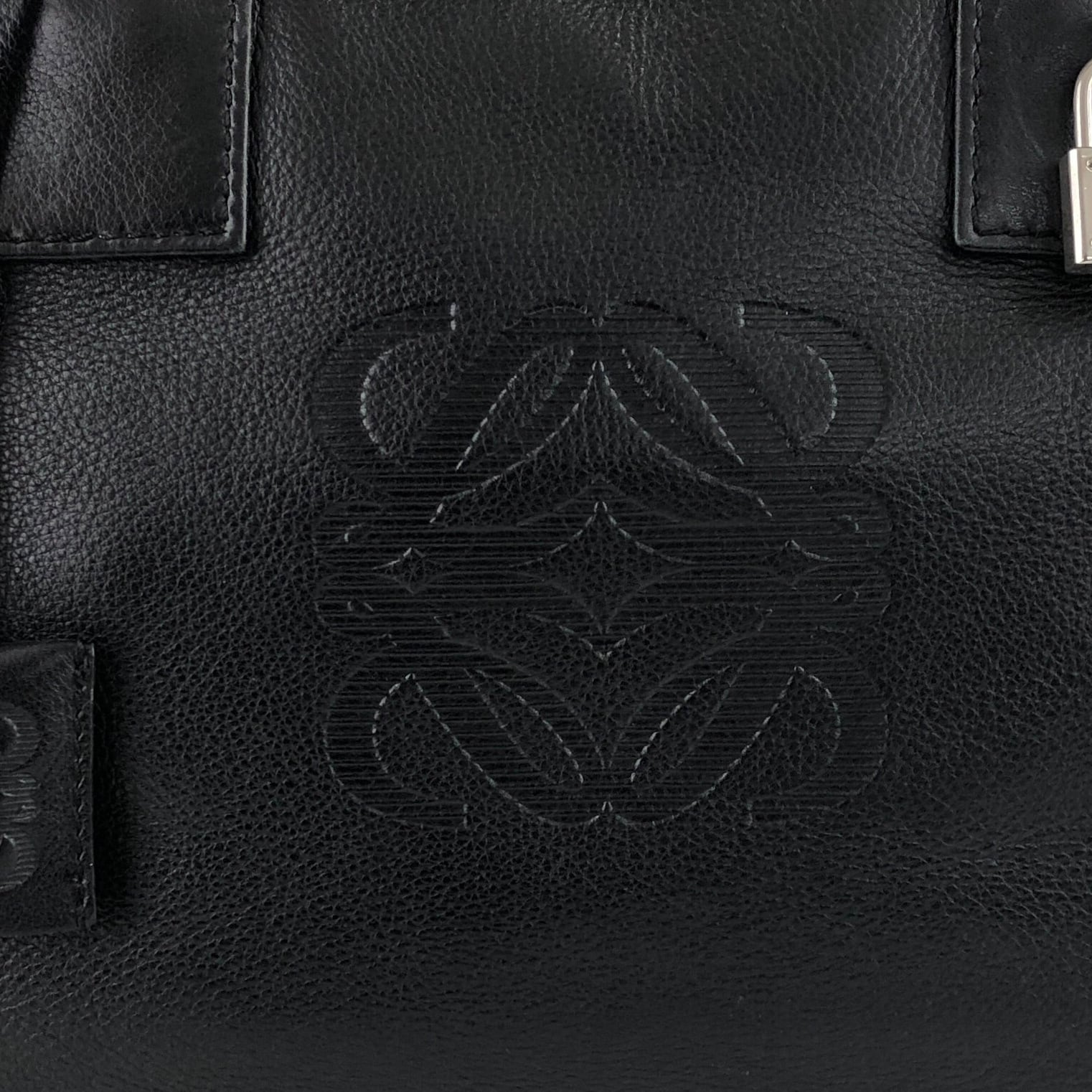 LOEWE ロエベ アマソナ28 ハンドバッグ ブラック アナグラム レザー