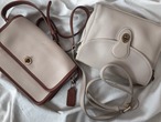 AMERICA 1990’s OLD COACH “Off white Leather” shoulder bag