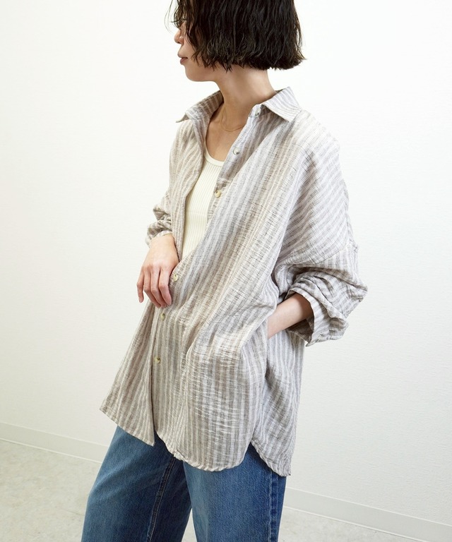 オーバーサイズストライプSH　5840052（0330）