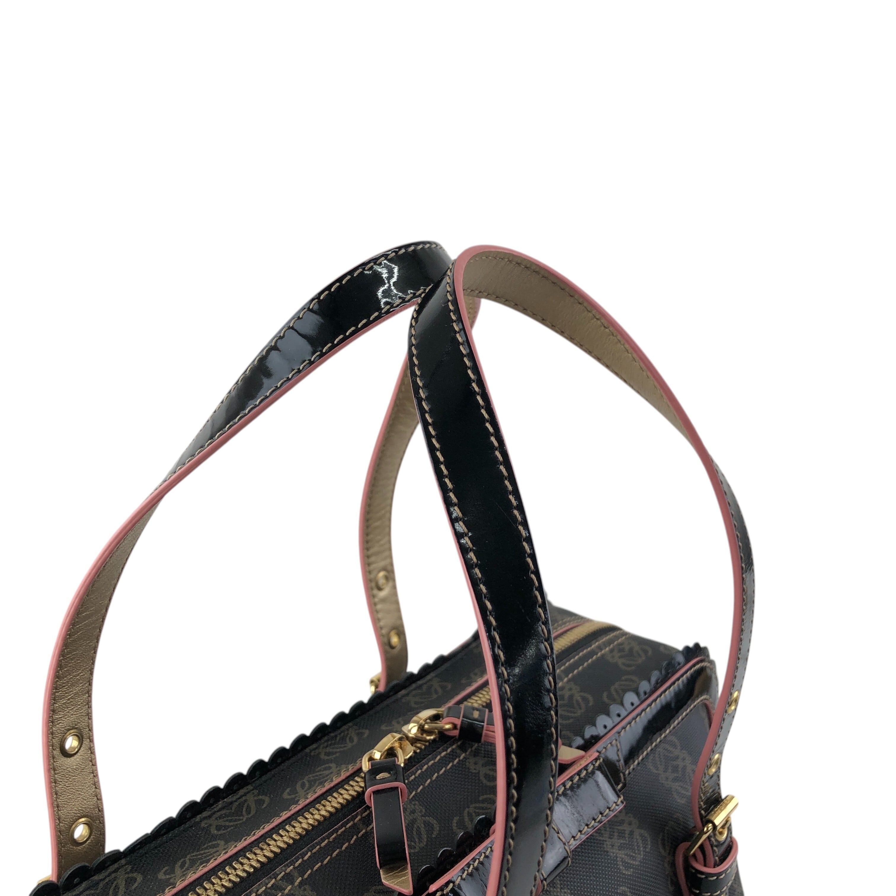 LOEWE ロエベ ハンドバッグ ブラック アナグラム PVC ボストンバッグ