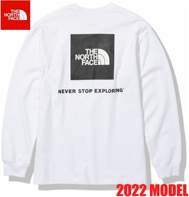 ノースフェイス ロンT 長袖 Tシャツ メンズ THE NORTH FACE ロングスリーブバックスクエアロゴティー NT82131 ホワイト 2022年モデル