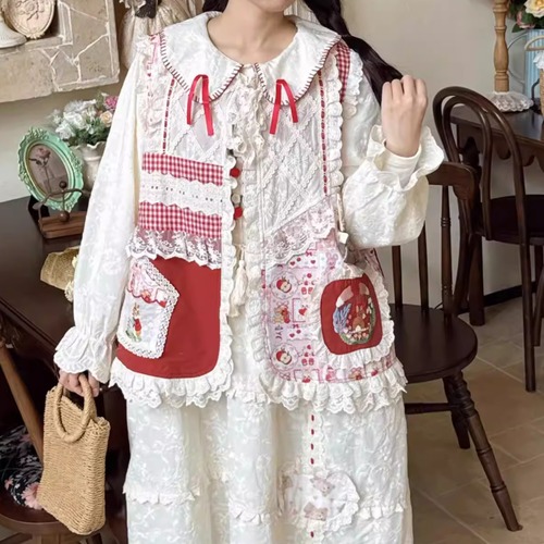 パッチワークレースベスト ・10315