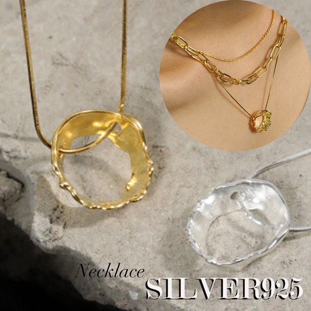 SV925-36 necklace　シルバー925 巾着付き シルバーアクセサリー  ネックレス 925 フリーサイズ ユニセックス ペアネックレス コンビ ゴールド SILVER GOLD